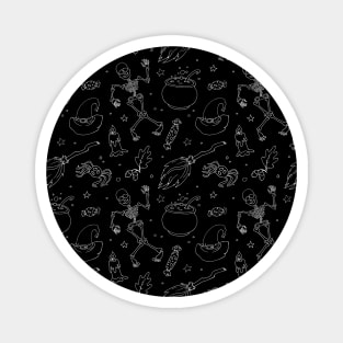 seamless halloween pattern with witchcraft elements Magnet